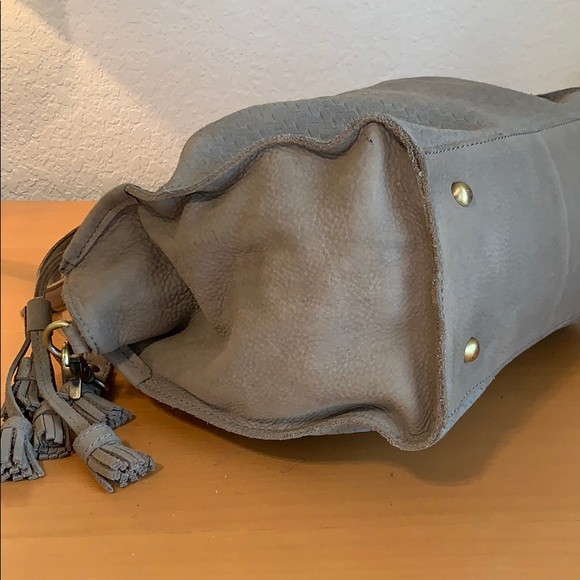 Anthropologie Miss Albright tassel tote purse gray - Picture 7 of 8